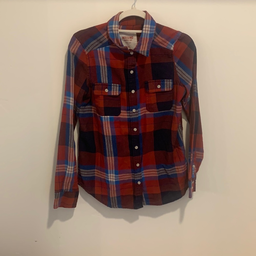 Red white blue flannel size medium
